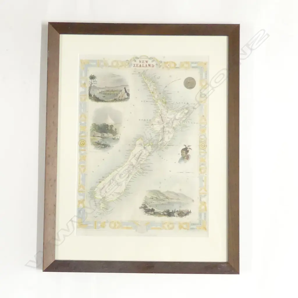 Original hand-coloured engraved map of New Zealand' Image 1++